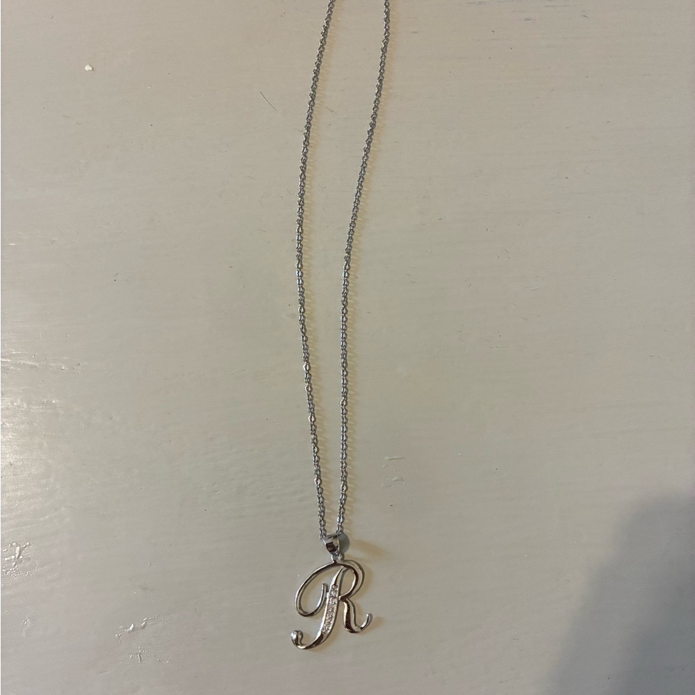 Elegant Silver “R” Initial Necklace
